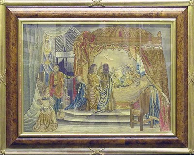 Lot 3146 - Continental Silk Needlework Picture of a...