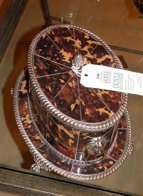 Lot 3189 - English Silver Plated and Faux Tortoise Shell...