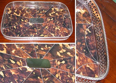 Lot 3191 - English Silver Plated and Faux Tortoise Shell...
