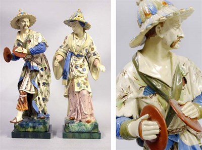 Lot 514 - Pair of Chinese Pottery Figures Height 19 inches.