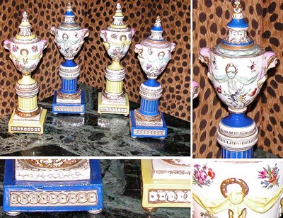 Lot 3211 - Set of Four German Porcelain Cassolettes Late...