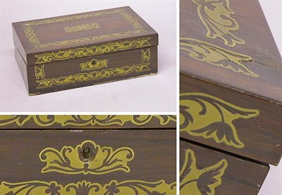 Lot 3144 - Regency Brass Inlaid Rosewood Lap Desk The...
