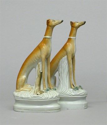 Lot 3131 - Pair of Staffordshire Pottery Figures of...