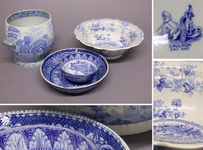 Lot 3089 - Group of Four Staffordshire Blue and White...