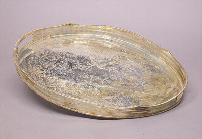Lot 3052 - Georgian Style Silver Plated Galleried Tray Of...