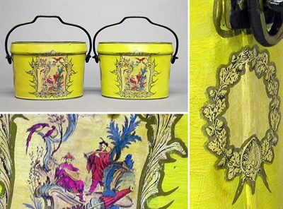Lot 3053 - Pair of Georgian Style Painted Tole Buckets...