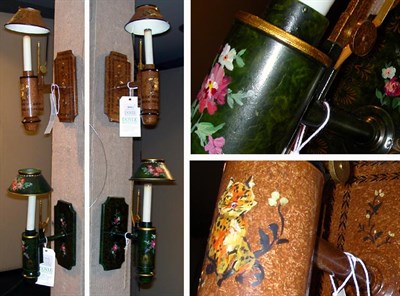 Lot 3080 - Two Pairs of Neoclassical Style Painted Tole...