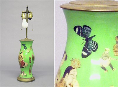 Lot 3084 - Chinoiserie Style Decoupage Lamp Height 15...