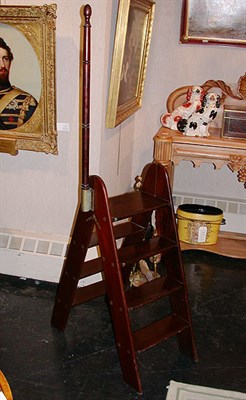 Lot 3085 - Georgian Style Mahogany Folding Library Steps...