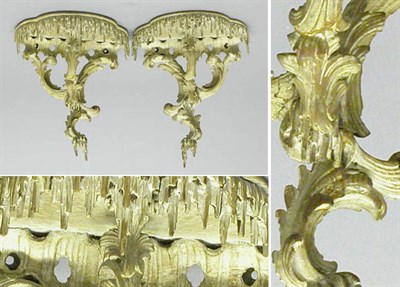 Lot 3062 - Pair of George III Style Pine Wall Brackets...