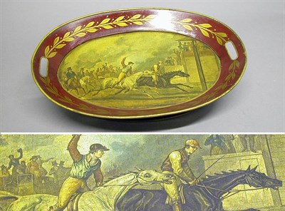 Lot 3088 - English Painted and Gilt Decorated Red Tole...