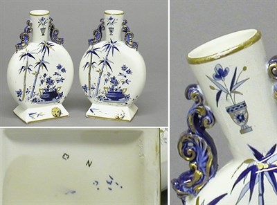 Lot 3129 - Pair of English Porcelain Vases Each of...