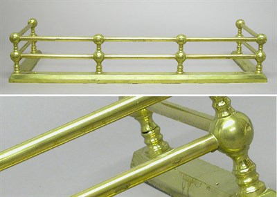 Lot 3213 - Georgian Style Brass Fire Fender Length 42 1/2...