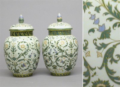 Lot 3223 - Pair of KPM Gilt Decorated and Painted Covered...
