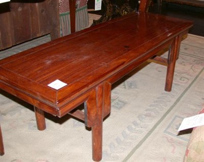 Lot 3156 - Chinese Hardwood Low Table The rectangular top...