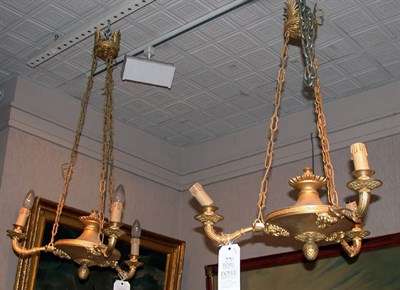 Lot 3179 - Pair of Empire Style Gilt-Bronze Three-Light...