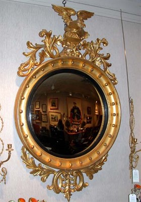 Lot 3238 - Regency Gilt-Wood Convex Mirror Early 19th...