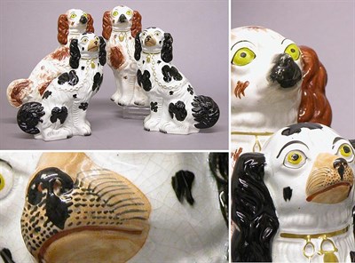 Lot 3240 - Two Pairs of Staffordshire Pottery Figures of...