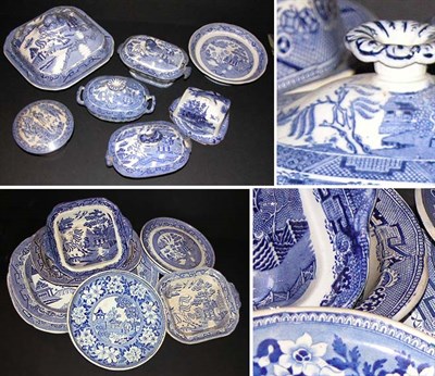 Lot 3110 - Miscellaneous Group of Staffordshire Blue and...