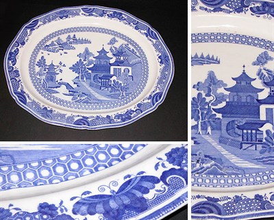 Lot 3111 - Spode Blue and White Pottery Platter In the...