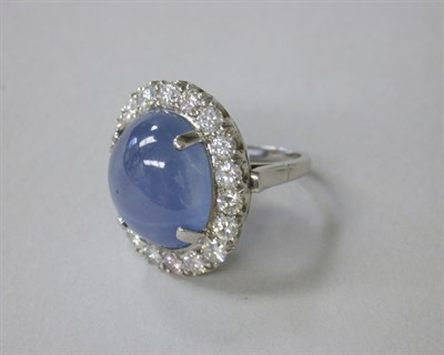 Lot 467 - Star Sapphire and Diamond Ring