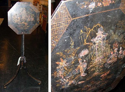 Lot 3023 - Chinese Export Style Gilt Decorated Black...