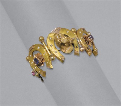 Lot 46 - Antique Gold & Simulated Stone Bracelet