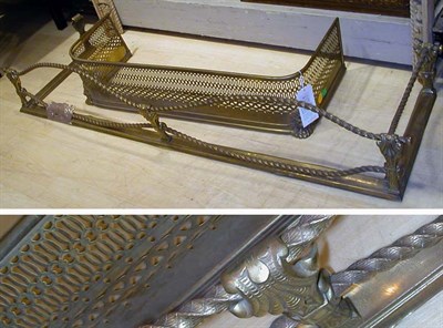 Lot 3021 - Two Georgian Style Brass Fire Fenders Length...