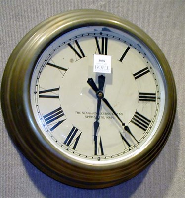 Lot 3030 - Brass Wall Clock The Standard Electric Time Co....
