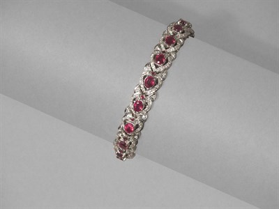 Lot 363 - Ruby & Diamond Bracelet