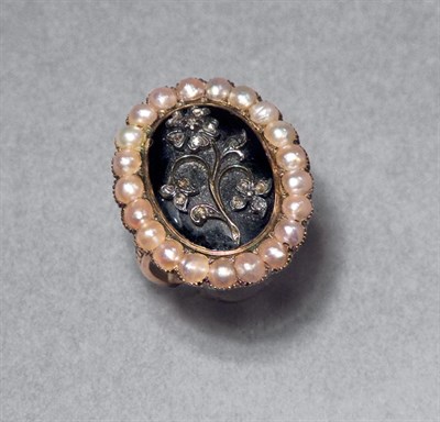 Lot 3 - Antique Diamond, Enamel & Split Pearl Ring
