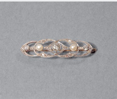 Lot 4 - Diamond & Pearl Bar Pin