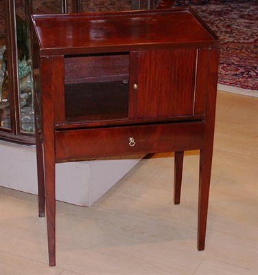 Lot 344 - Georgian Style Mahogany Tambour Front Bedside...