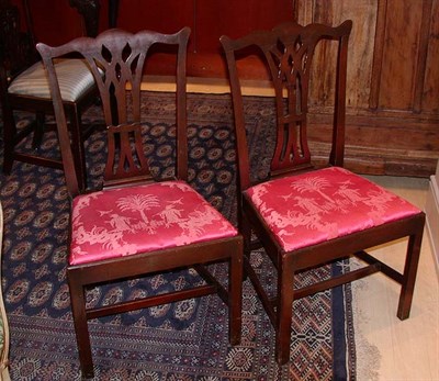 Lot 504 - Set of Four Georgian Style Mahogany Dining Chairs