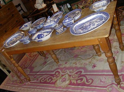 Lot 3291 - Victorian Pine Farm Table The rectangular top...