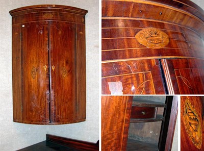 Lot 4303 - George III Marquetry Inlaid Mahogany Hanging...