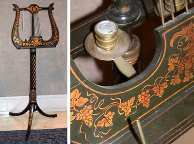 Lot 4422A - Regency Gilt Decorated Black Lacquered Music...