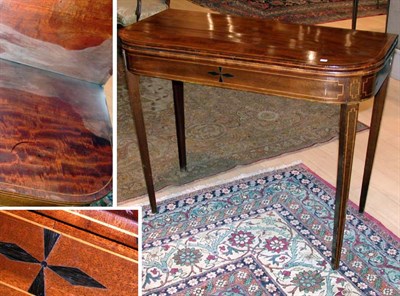 Lot 4417 - George III Inlaid Mahogany Games Table Late...