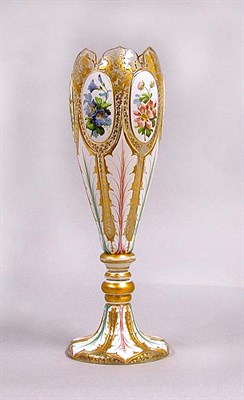 Lot 289 - Bohemian Gilt Overlay Glass Vase