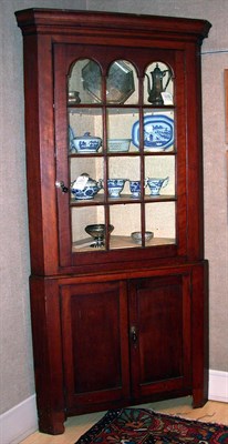 Lot 2080 - Federal Cherry Corner Cupboard Early 19th...
