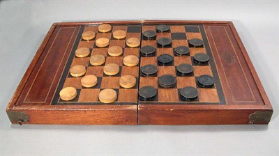 Lot 2159 - Inlaid Mahogany and Other Woods Folding Chess...