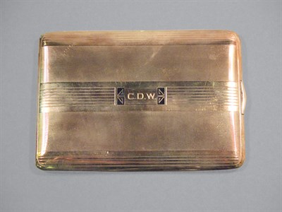 Lot 65 - Gold & Black Enamel Cigarette Case
