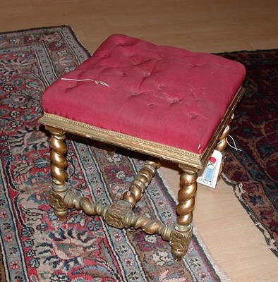 Lot 497 - Louis XV Style Gilt-Wood Upholstered Stool...