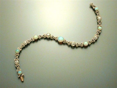 Lot 482 - Edwardian Opal and Diamond Bracelet