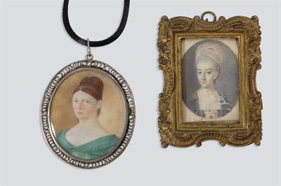 Lot 19 - Two Antique Portrait Miniature Pendants