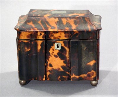 Lot 4399 - George III Tortoise Shell Tea Caddy 18th...