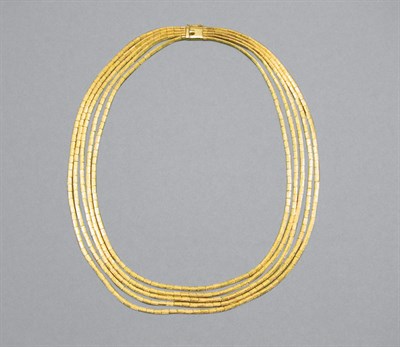 Lot 29 - Five Strand Gold Necklace