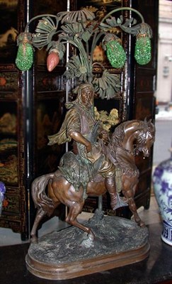 Lot 559 - Patinated Spelter Group Cavalier Arabe, After...