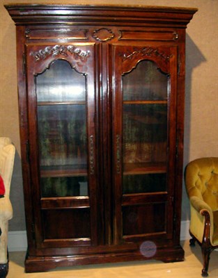 Lot 1140 - Louis XV Style Walnut Armoire with Glass Doors...