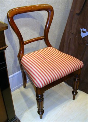 Lot 1387 - Four Victorian Rosewood Dining Side Chairs